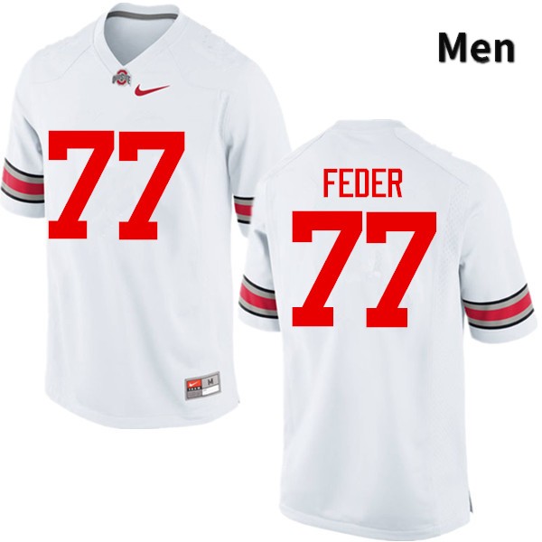 Ohio State Buckeyes Kevin Feder Men's #77 White Game Stitched College Football Jersey